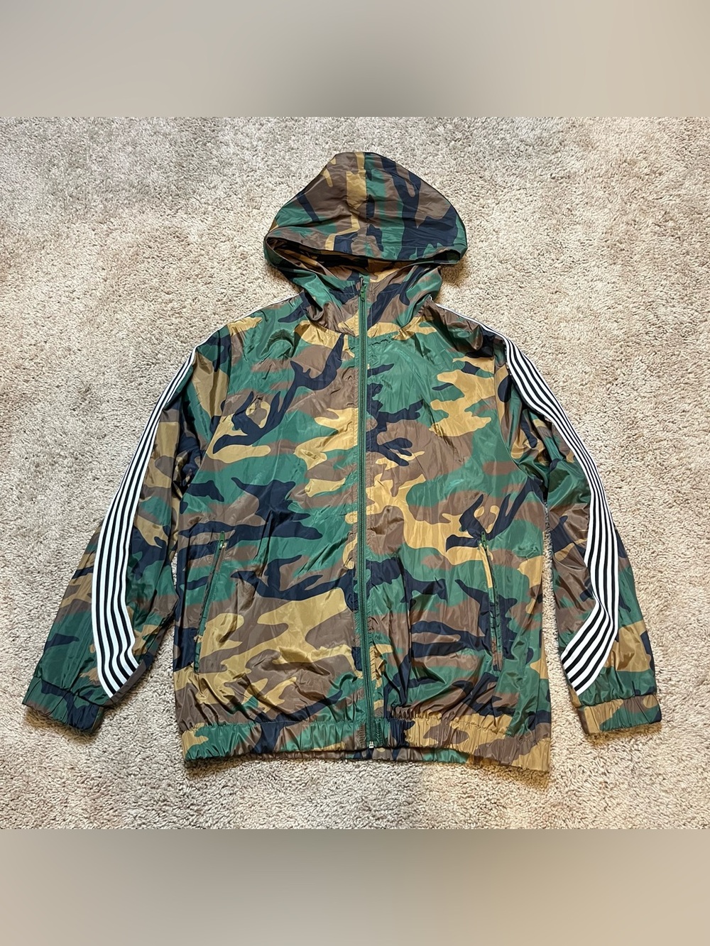 Kindred Camo Jacket Striped Windbreaker Men’s Size Large